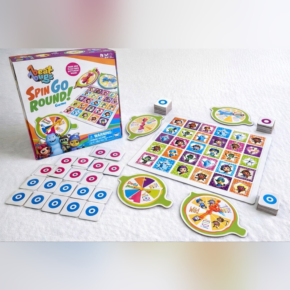Beat Bugs Spin Go Round Game Kids Board Game Ages 3+ Complete 2-4 Players